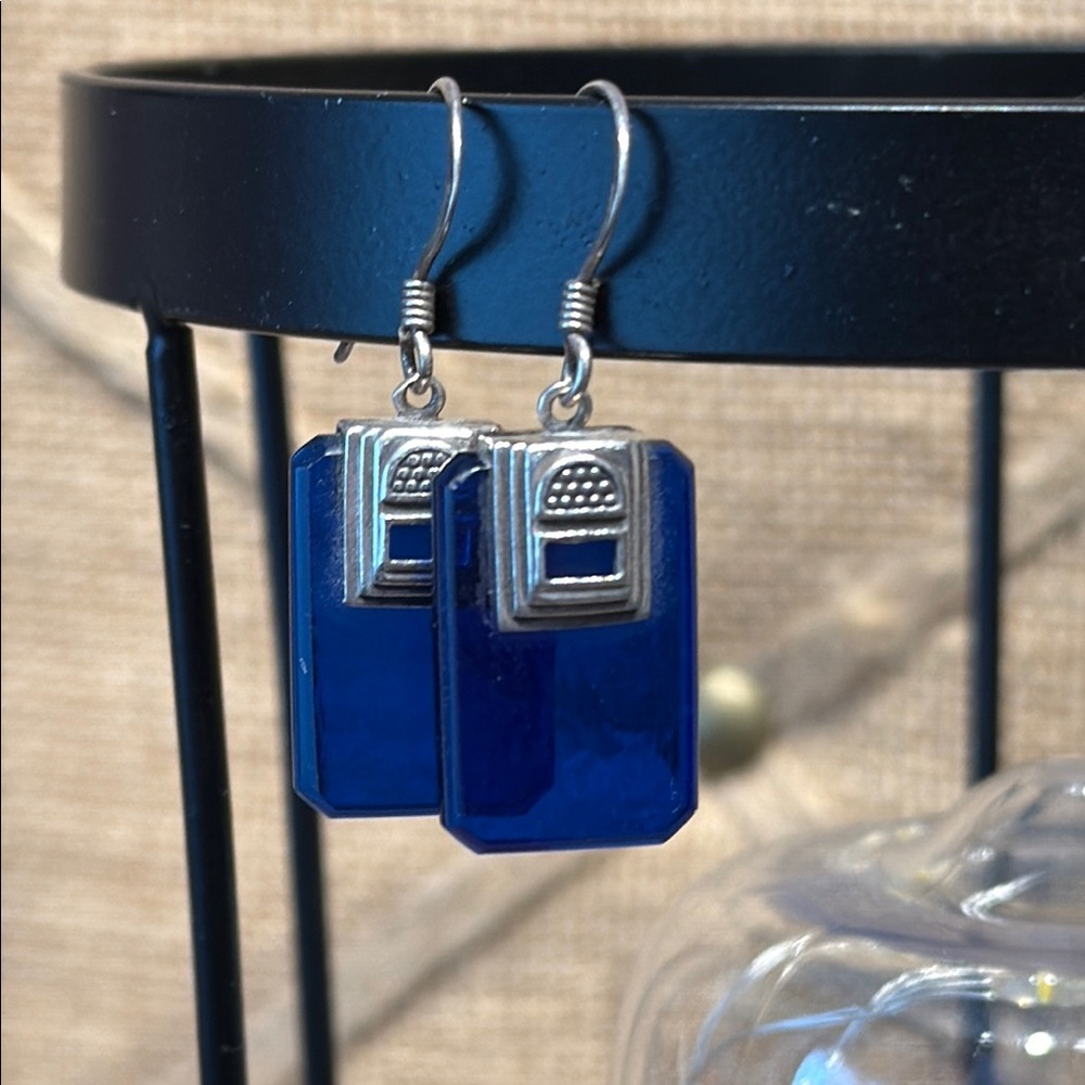 Blue 925 Silver Earrings